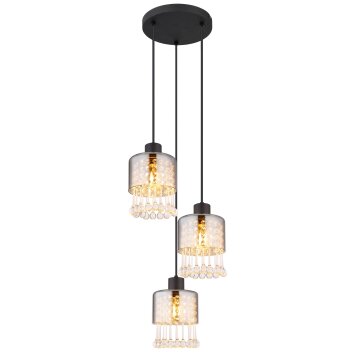 Globo HENDRY Pendant Light black, 3-light sources