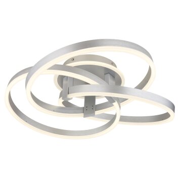 Globo HERWIG Ceiling Light LED brushed aluminium, 1-light source, Remote control