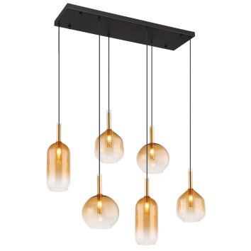 Globo LOPUSA Pendant Light brass, black, 6-light sources