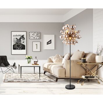 Globo UDO Floor Lamp black, 6-light sources