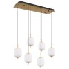 Globo EWALD Pendant Light LED brass, 6-light sources