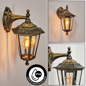 Loria Outdoor Wall Light gold, black, 1-light source