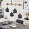 Sunasau Pendant Light Dark wood, black, 4-light sources