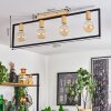 BERGO Ceiling Light Wood like finish, Ecru, black, 4-light sources