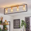 BERGO Ceiling Light Wood like finish, Ecru, black, 4-light sources