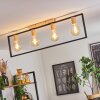 BERGO Ceiling Light Wood like finish, Ecru, black, 4-light sources