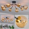Chehalis Ceiling Light - glass 12 cm, 15 cm gold, black, 8-light sources