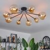 Chehalis Ceiling Light - glass 12 cm, 15 cm gold, black, 8-light sources
