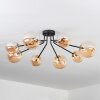 Chehalis Ceiling Light - glass 12 cm, 15 cm gold, black, 8-light sources