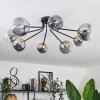 Chehalis Ceiling Light - glass 12 cm, 15 cm gold, black, 8-light sources