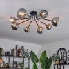 Chehalis Ceiling Light - glass 12 cm, 15 cm gold, black, 8-light sources