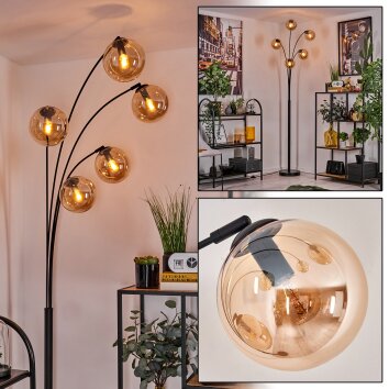 Gastor Floor Lamp - glass 15 cm Amber, 5-light sources