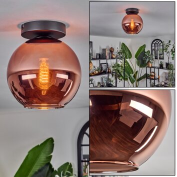 Koyoto Ceiling Light - glass 20 cm coppery, 1-light source