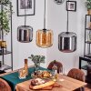 Lauden Pendant Light - glass 25 cm Amber, chrome, 3-light sources
