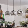 Ripoll Pendant Light - glass 30 cm chrome, clear, 3-light sources