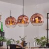 Ripoll Pendant Light - glass 30 cm clear, coppery, 3-light sources
