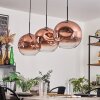 Ripoll Pendant Light - glass 30 cm clear, coppery, 3-light sources