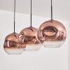Ripoll Pendant Light - glass 30 cm clear, coppery, 3-light sources