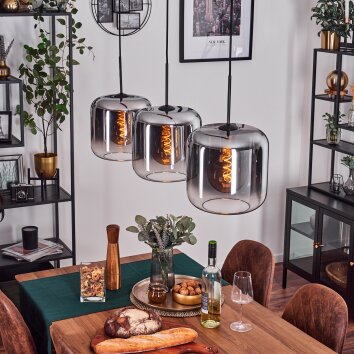 Lauden Pendant Light - glass 25 cm chrome, clear, 3-light sources