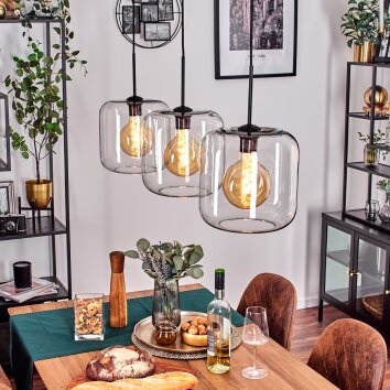 Lauden Pendant Light - glass 25 cm black, 3-light sources