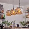 Ripoll Pendant Light - glass 30 cm black, 3-light sources