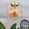 Ripoll Ceiling Light - glass 20 cm gold, black, 1-light source