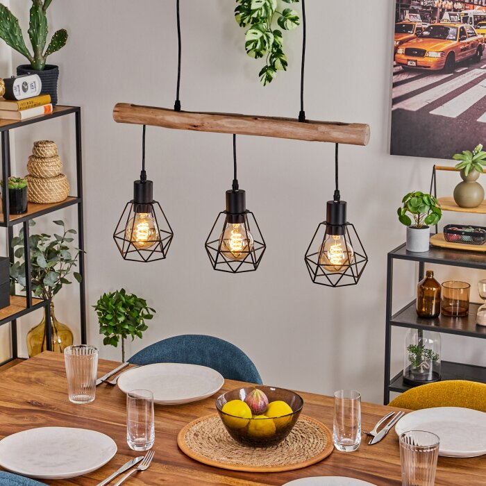 Yaak Pendant Light Ecru, black, 3-light sources