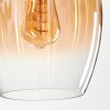 Vevino pendant light Amber, clear, 3-light sources