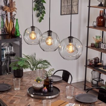 Ripoll hanging light black, 3-light sources