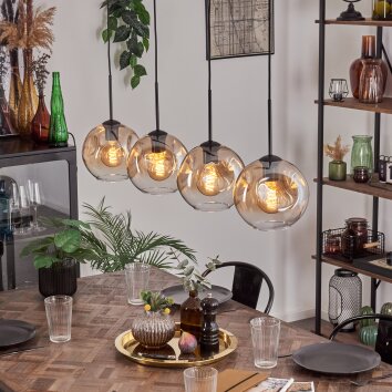 Ripoll pendant light black, 4-light sources