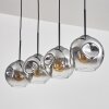 Ripoll pendant light clear, Smoke-coloured, 4-light sources