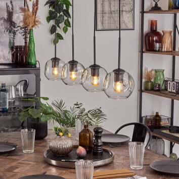 Ripoll pendant light black, 4-light sources