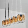 Lauden pendant light Amber, clear, 5-light sources