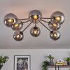 Gastor ceiling light 87 cm black, 8-light sources