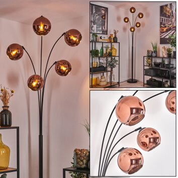 Koyoto floor lamp black, 5-light sources