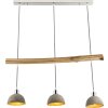 Globo JEBEL Pendant Light Light wood, matt nickel, 3-light sources