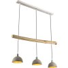 Globo JEBEL Pendant Light Light wood, matt nickel, 3-light sources