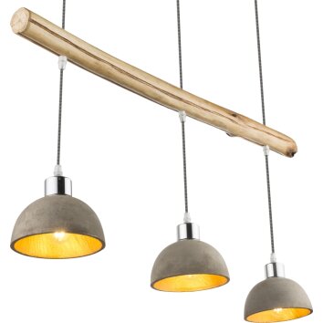 Globo JEBEL Pendant Light Light wood, matt nickel, 3-light sources