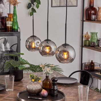 Ripoll pendant light Smoke-coloured, 3-light sources