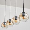 Ripoll pendant light Amber, clear, 4-light sources