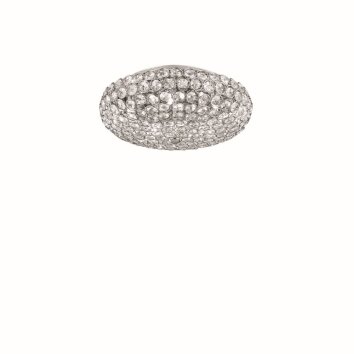 Ideal Lux KING Ceiling Light chrome, Crystal optics, 5-light sources