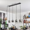 Ripoll pendant light chrome, Smoke-coloured, 4-light sources