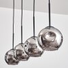 Ripoll pendant light chrome, Smoke-coloured, 4-light sources
