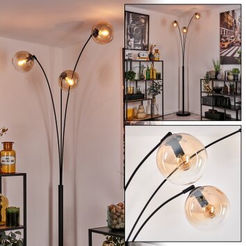 Gastor floor lamp Amber, clear, 3-light sources