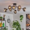 Gastor ceiling light 87 cm clear, Smoke-coloured, 8-light sources