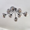 Gastor ceiling light 87 cm clear, Smoke-coloured, 8-light sources