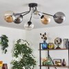 Gastor ceiling light 74 cm Amber, clear, Smoke-coloured, 6-light sources