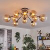 Gastor ceiling light 83 cm Amber, clear, 10-light sources