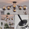 Gastor ceiling light chrome, Smoke-coloured, 6-light sources