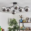 Gastor ceiling light chrome, Smoke-coloured, 6-light sources